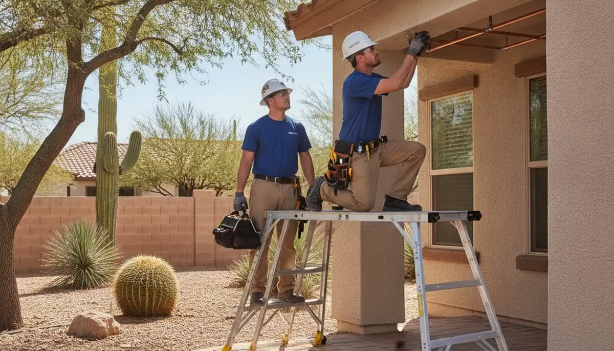 Plumber repairing pipes in Mesa, AZ for reliable plumbing service