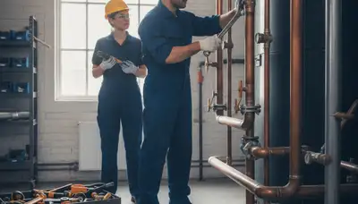 Mesa, AZ plumber repairing a home pipe with professional plumbing tools