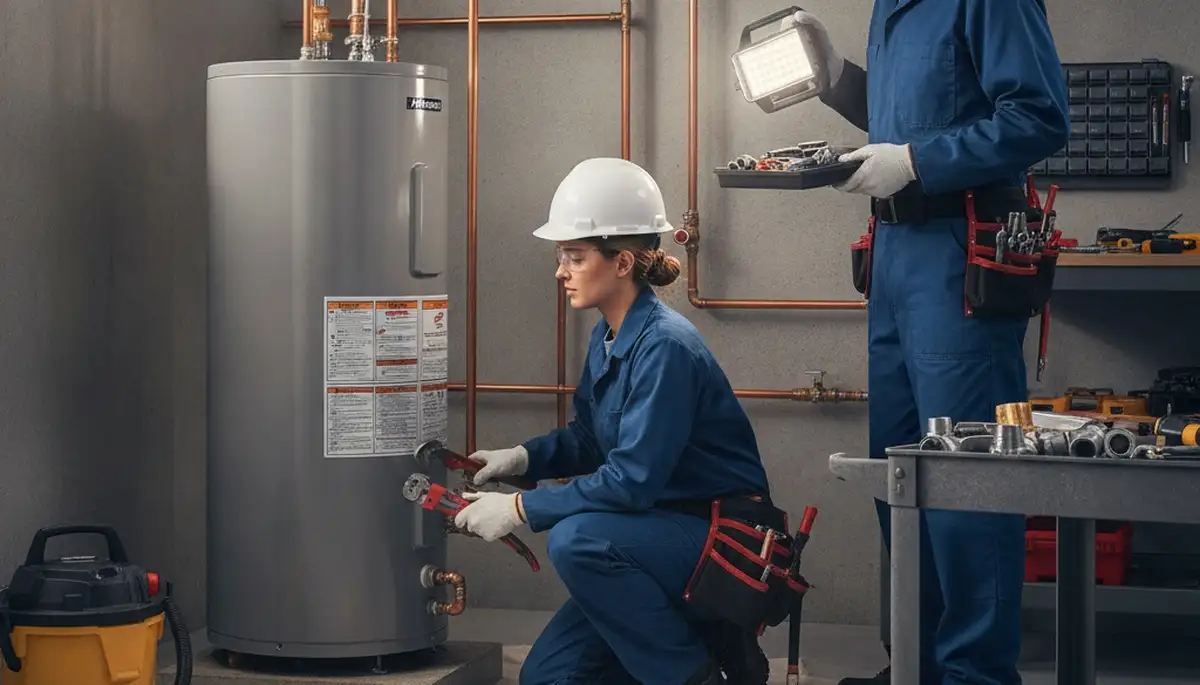 Plumbing repair technician servicing Mesa, AZ home pipes and fixtures