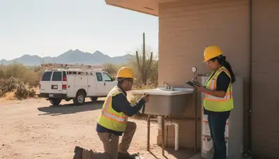 Mesa, AZ plumber repairing a plumbing system for a local plumbing repair service