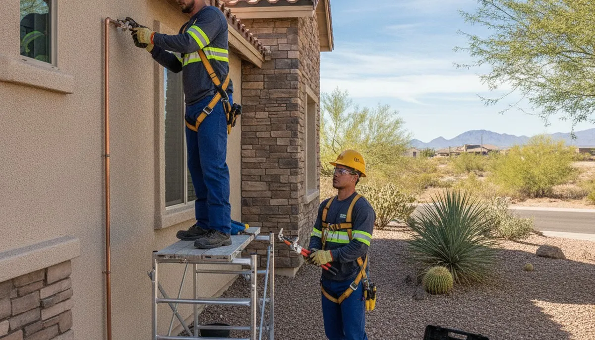Plumbing repair technician serving Mesa, AZ for residential leak and pipe repair services