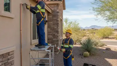 Plumbing repair technician serving Mesa, AZ for residential leak and pipe repair services