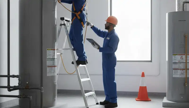 Mesa, AZ plumber repairing a water heater for reliable home hot water service